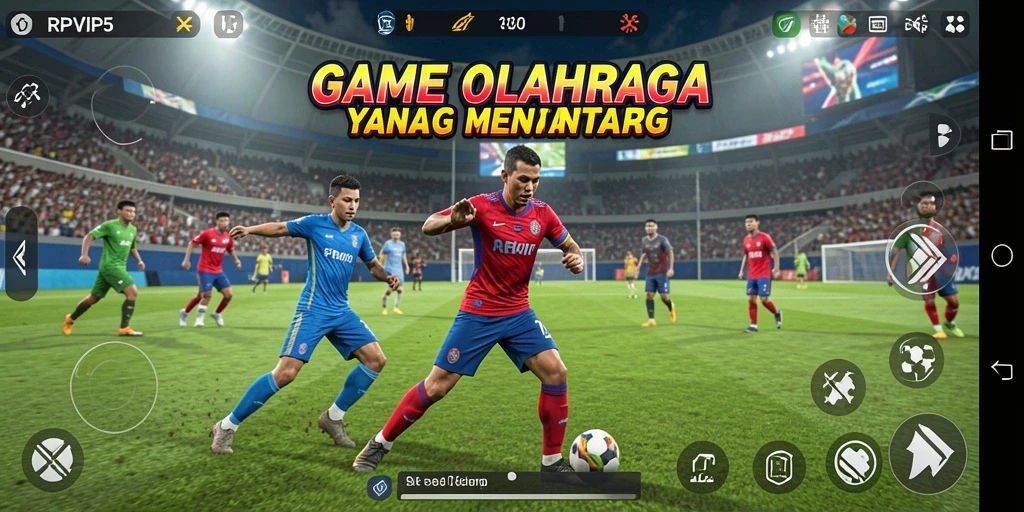 Tangkapan layar gameplay mendebarkan dari RPVIP5 yang menunjukkan aksi olahraga.