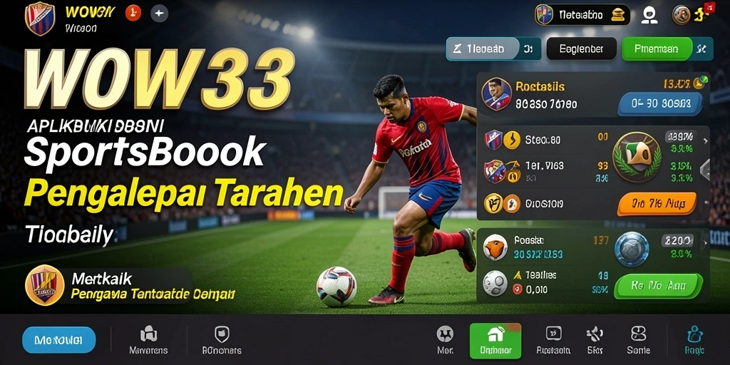 Tampilan utama WOW33 menampilkan berbagai pilihan taruhan olahraga.